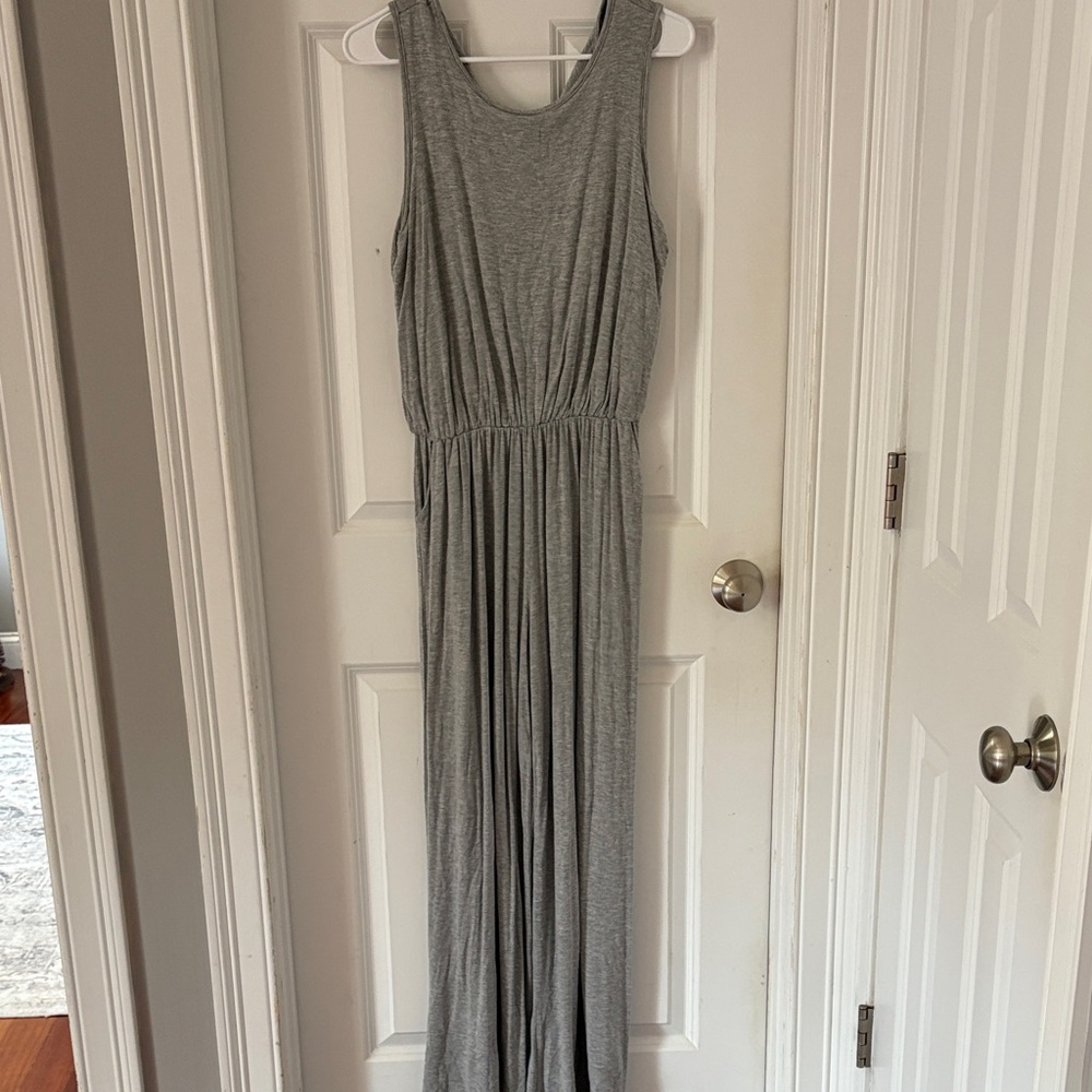 Pink Lily Gray Sleeveless Jumpsuit